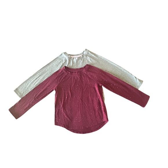 Bundle of two Cat & Jack glitter  Long sleeve shirt size 4T & 5T top - Picture 1 of 8